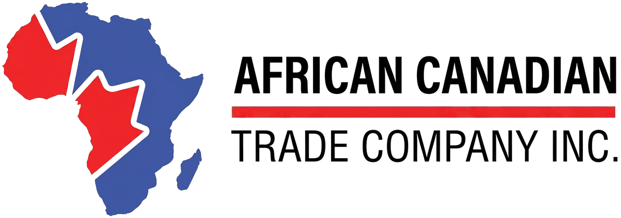African Canadian Trade Company Inc: red and blue arrows over a map of Africa