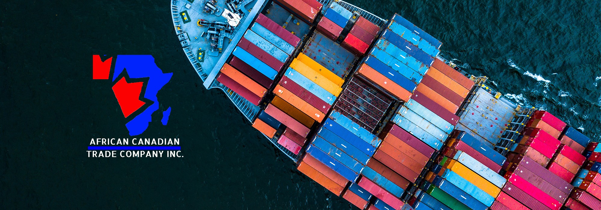 ACTC's own banner: an aerial view of a loaded container ship with the company logo